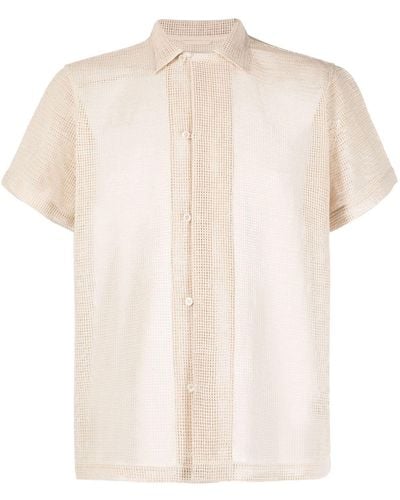 Bode Open-knit Short-sleeve Shirt - White