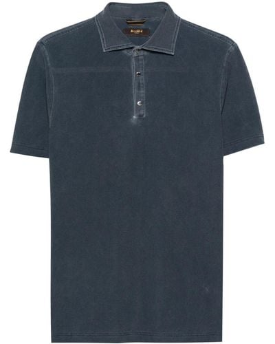 Moorer Piqué Polo Shirt - Blue