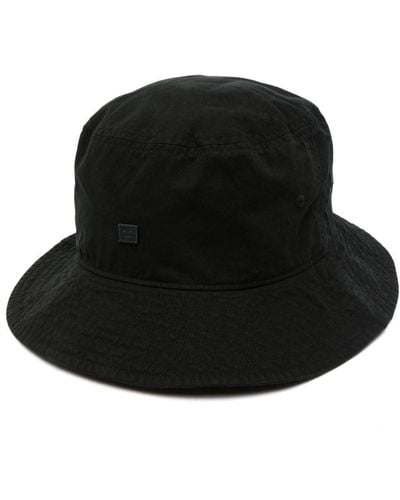 Acne Studios Logo-appliqué Cotton Bucket Hat - Black