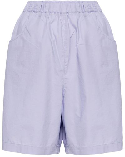 Izzue High-rise Cotton Shorts - Blue