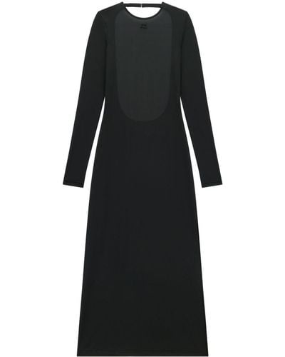 Courreges Semi-sheer Open-back Midi Dress - Black