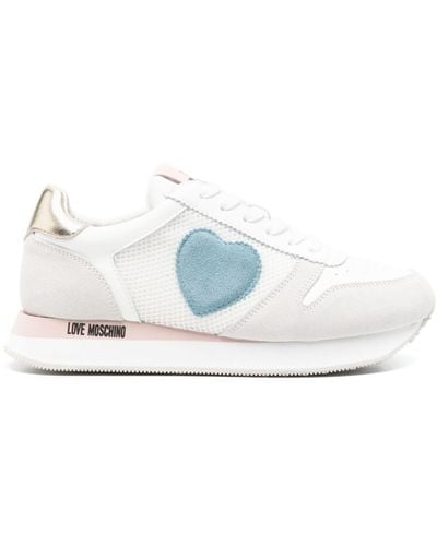 Moschino Logo-patch Panelled Trainers - White