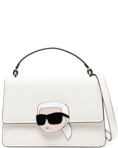 Karl Lagerfeld K/ikonik 2 レザーハンドバッグ ミニ - ホワイト