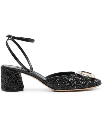 Casadei Ring Cleo 50mm Court Shoes - Black