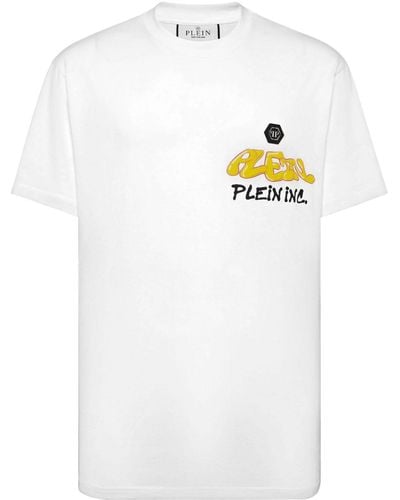 Philipp Plein Bombing Graffiti Cotton T-shirt - White