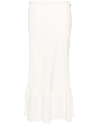 Lemaire Semi-sheer A-line Midi Skirt - White