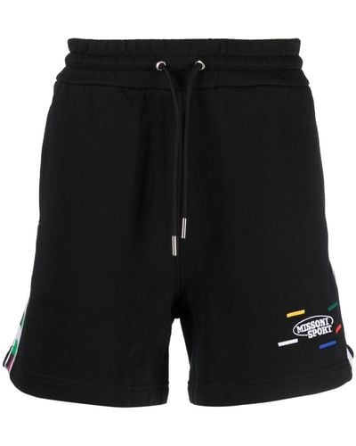 Missoni Pantalones cortos de chándal con logo bordado - Negro