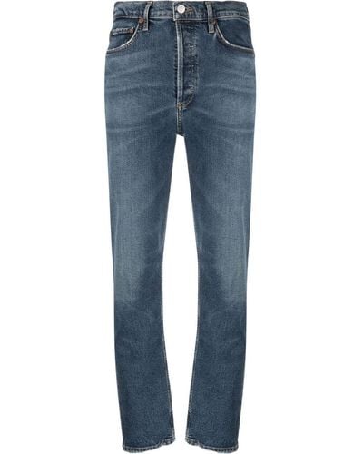 Agolde Taillenhohe Slim-Fit-Jeans - Blau