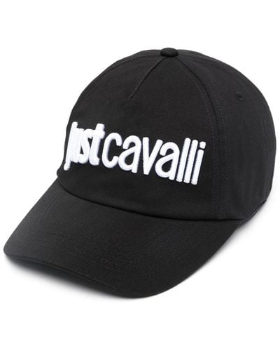 Just Cavalli Logo-embroidered Cotton Baseball Cap - Black