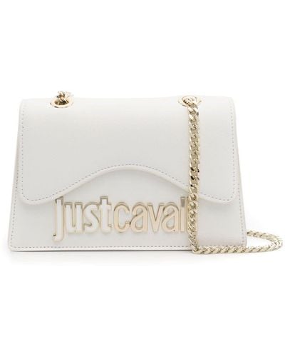 Just Cavalli Sac porté épaule à plaque logo - Blanc