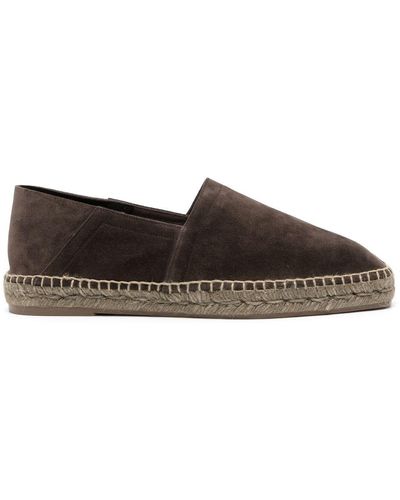 Tom Ford Barnes Square-toe Suede Espadrilles - Brown