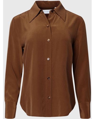 Equipment Leona Fitted Silk Shirt - Brown