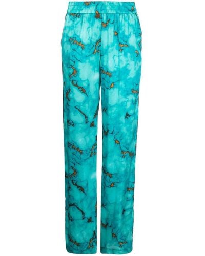 Roberto Cavalli Abstract-print Trousers - Blue
