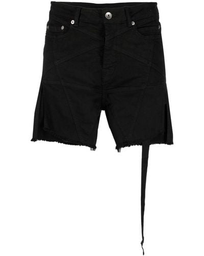 Rick Owens DRKSHDW Pantalones vaqueros cortos sin rematar - Negro