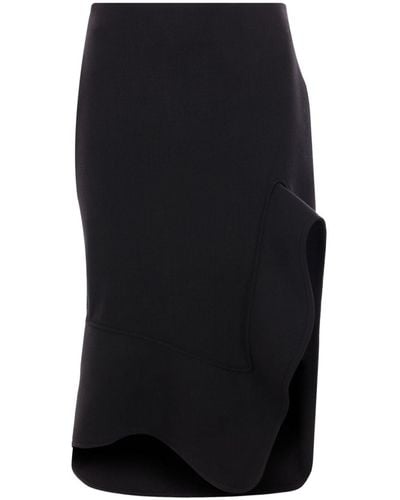 Bottega Veneta Structured Asymmetric Midi Skirt - Zwart