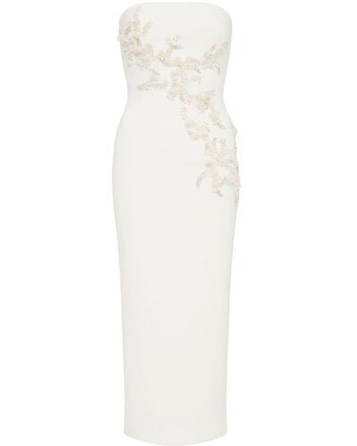 Rebecca Vallance Tove Embroidered Midi Dress - White
