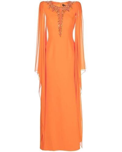 Jenny Packham Zinaa Embellished Evening Dress - Orange