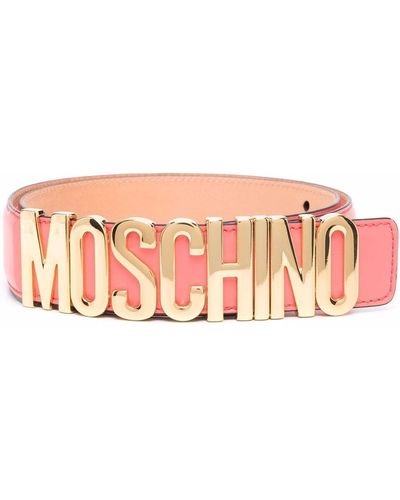 Moschino ロゴバックル ベルト - ピンク