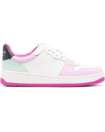 Kate Spade Leather Paneled Low-top Sneakers - Pink