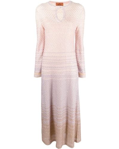 Missoni Sequin-embellished Striped Knitted Dress - Pink