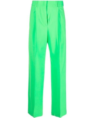 MSGM Pantalon de tailleur à taille haute - Vert