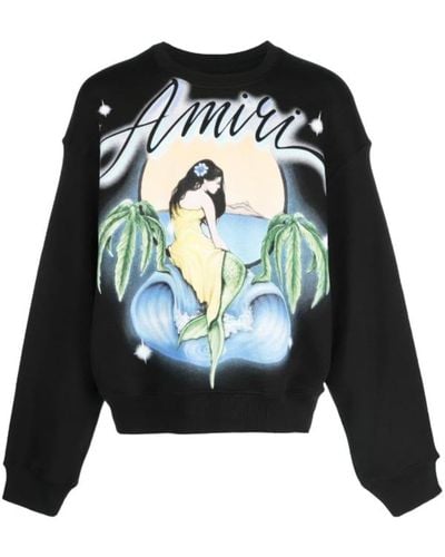 Amiri Sweatshirt mit Meerjungfrauen-Print - Schwarz