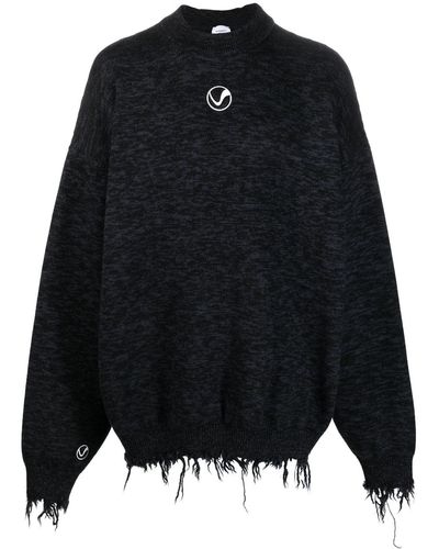 Vetements Sweater Met Geborduurd Logo - Zwart