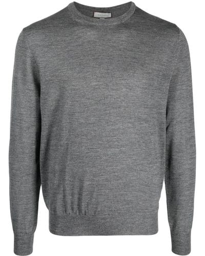 Canali Fine-knit Merino Wool Jumper - Grey