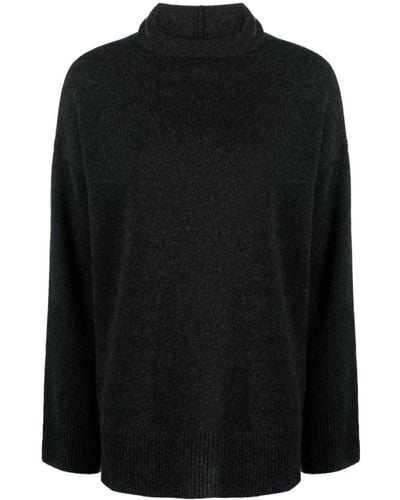 Aspesi Roll-neck Cashmere Sweater - Black