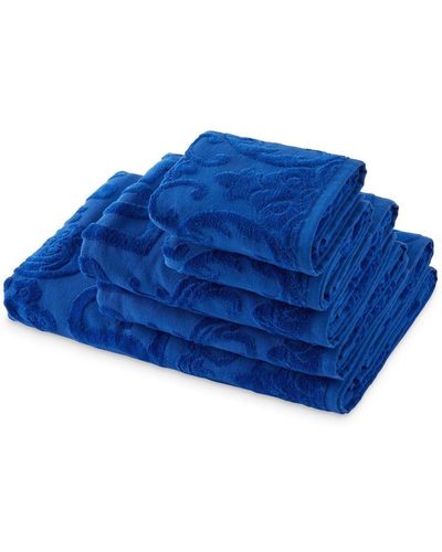 Dolce & Gabbana Set di 5 asciugamani con logo jacquard - Blu