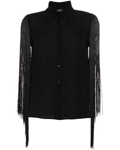 Liu Jo Camisa sin mangas con flecos - Negro