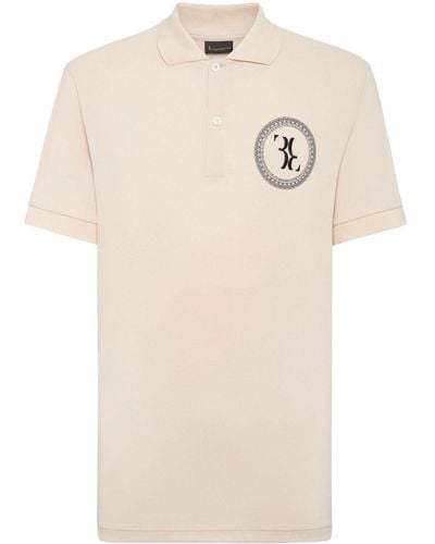 Billionaire Logo-embroidered cotton polo shirt - Natur