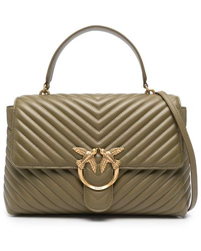Pinko Love Quilted Tote Bag - Metallic