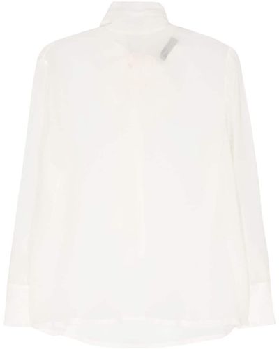 Fabiana Filippi Tied-neck sheer blouse - Blanco