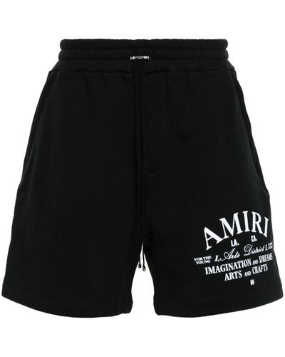 Amiri Logo-print Cotton Shorts - Black