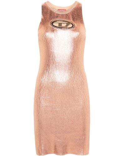 DIESEL Oval-d Foiled Cotton Dress - Women's - Cotton/elastane/nylon - Pink