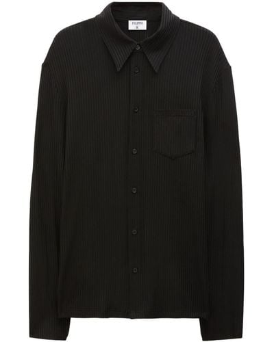 Filippa K Shiny Ribbed Shirt - Black