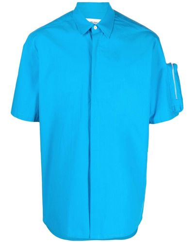 Ambush Pouch-pocket Short-sleeved Shirt - Blue