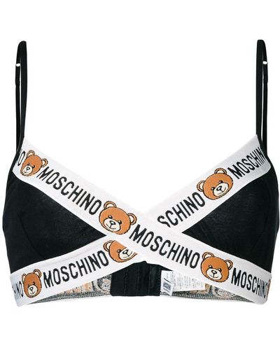 Moschino Triangel-BH mit Teddybär-Logo - Schwarz
