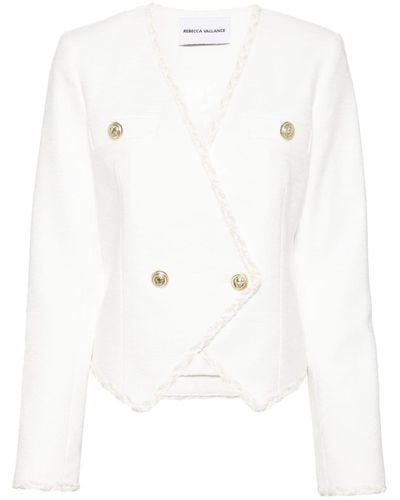 Rebecca Vallance Clarisse Double-breasted Bouclé Jacket - White