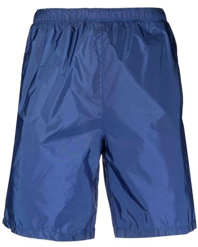 Prada Badeshorts mit Logo-Schild - Blau