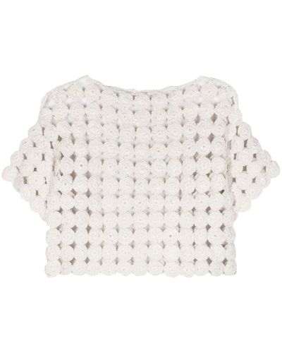 Antonelli Ribolla Crochet Top - White
