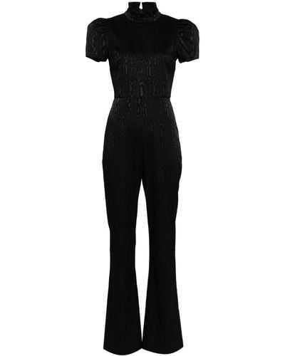 Alice + Olivia Jorah Jumpsuit Met Wijde Pijpen - Zwart