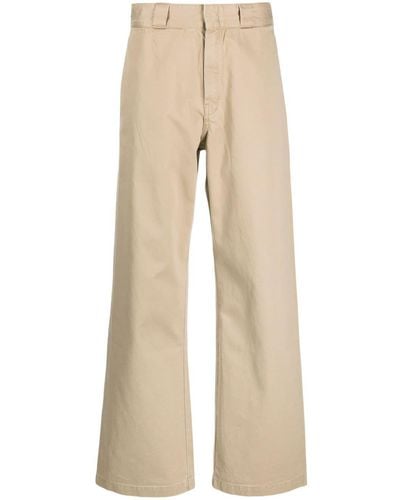 R13 Wide-leg Cotton Chino Trousers - Natural