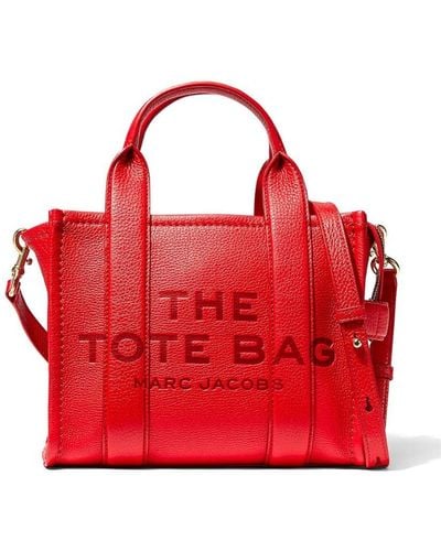 Marc Jacobs Bolso The Leather Tote pequeño - Rojo