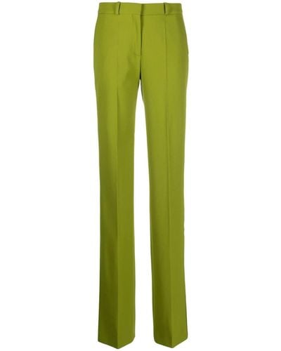 Del Core Pressed-crease Straight-leg Trousers - Green