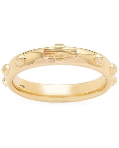 Dolce & Gabbana 18kt Yellow Gold Studded Band Ring - Metallic