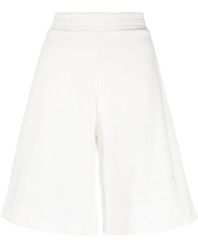 Emporio Armani Embossed-logo Track Shorts - White