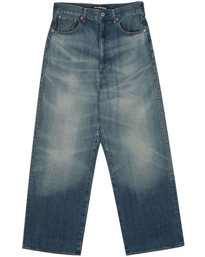 Junya Watanabe Straight Jeans Met Stonewashed-effect - Blauw