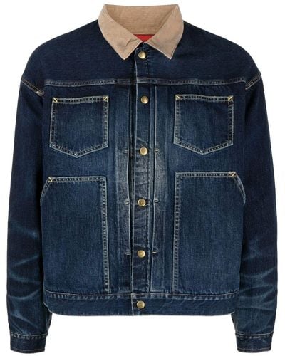 Visvim Spread-collar Cotton Jacket - Blue
